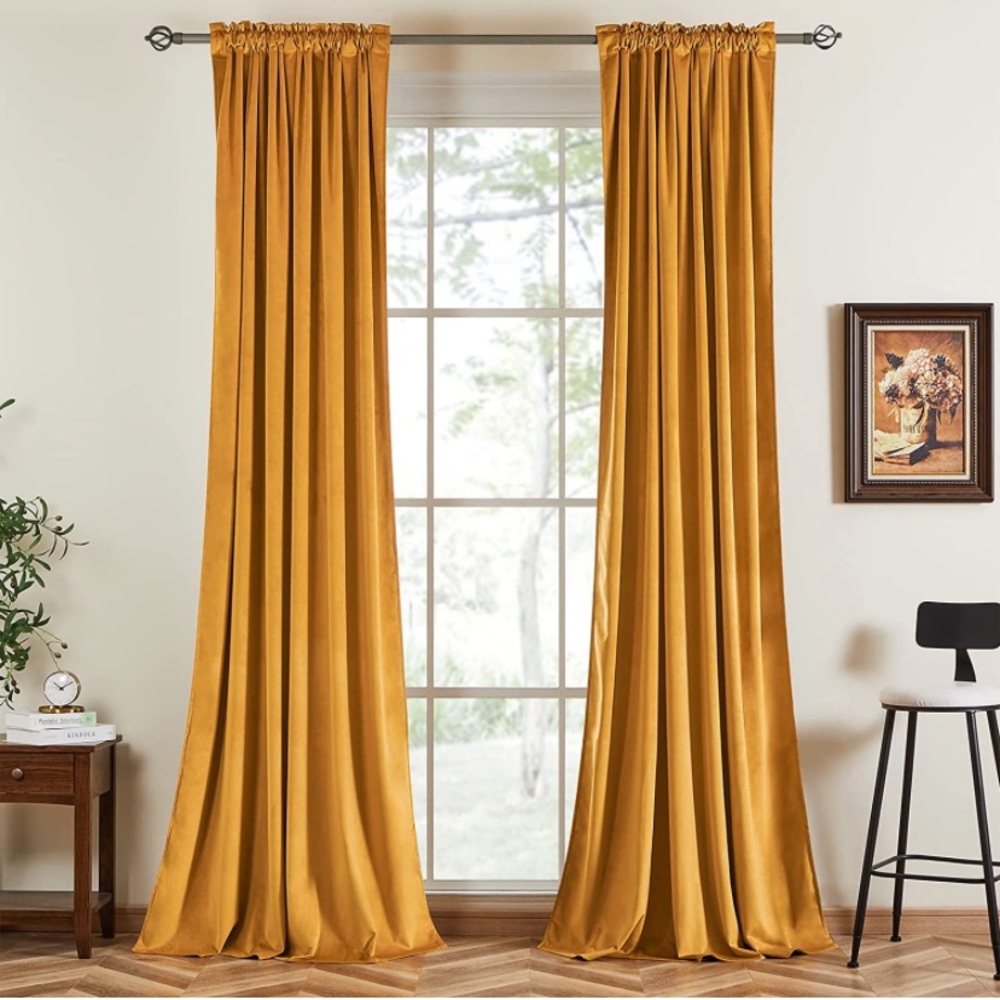 Mustard Velvet Curtains